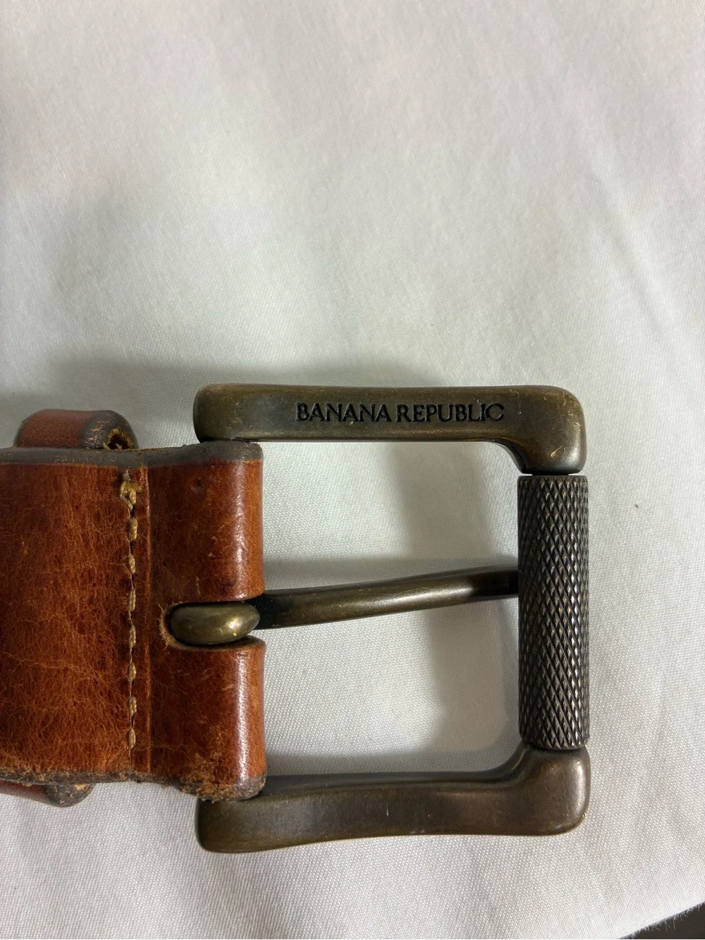 Banana Republic Men's belt Sz 38 Brown Genuine Italian Leather Brass Buckle